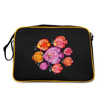 Diskusfisch Aquarium Fischhalter - Retro Tasche - Schwarz/Gold - Hinten