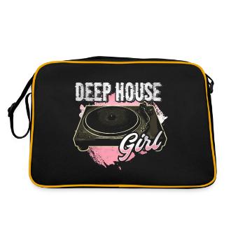 Deep House Music Girl Disc Jockey - Sac Retro - noir/or - Dos