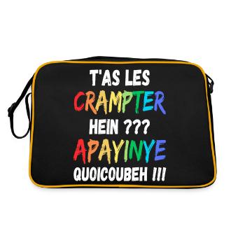 T as les crampter apayinye quoicoubeh humour - Sac Retro - noir/or - Dos