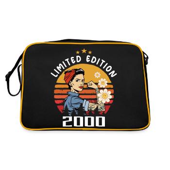 Retro Birth Year 2000 Vintage Birthday 2000 - Retro Bag - black/gold - Back