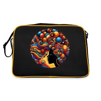 Inspiration im Afro-Stil, herausragende Harmonie - Retro Tasche - Schwarz/Gold - Hinten