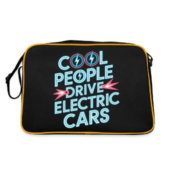 Cool People Drive Electric Cars 5 - Retro Tasche - Schwarz/Gold - Hinten