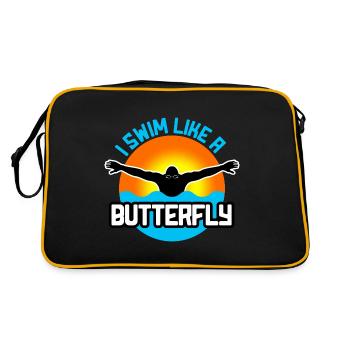 Schwimmen Brustschwimmer - Retro Tasche - Schwarz/Gold - Hinten