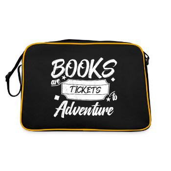 Books are Tickets to Adventure - Reading is Power - Retro Bag - black/gold - Back