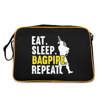 Bagpipe Bagpiper Bagpipes - Retro Bag - black/gold - Back