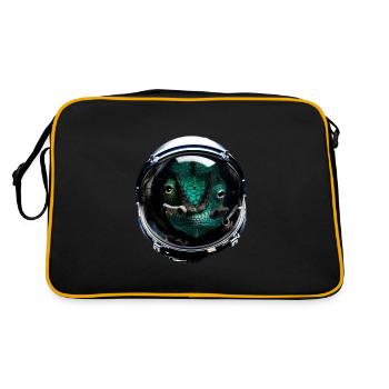 Astronaut Chameleon Reptile Keeper Outer Space - Retro Bag - black/gold - Back