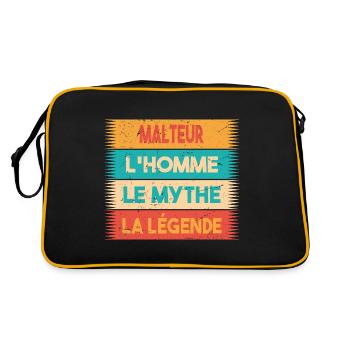 Malteur, L'homme, Le mythe, cadeau malteur. - Sac Retro - noir/or - Dos