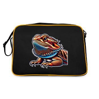 Bartagame Bartagamen Dragon barbu - Sac Retro - noir/or - Dos