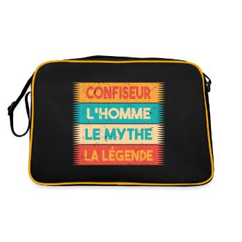 Confiseur, L'homme, Le mythe, cadeau confiseur. - Sac Retro - noir/or - Dos