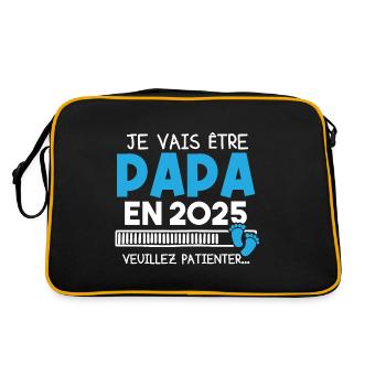 Je vais être papa en 2025 veuillez patienter... - Sac Retro - noir/or - Dos