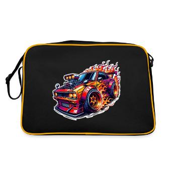 Sportwagen Tuning Auto - Retro Tasche - Schwarz/Gold - Hinten