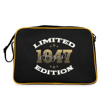 77th Birthday Original August 1947 Born 1947 - Retro Bag - black/gold - Back
