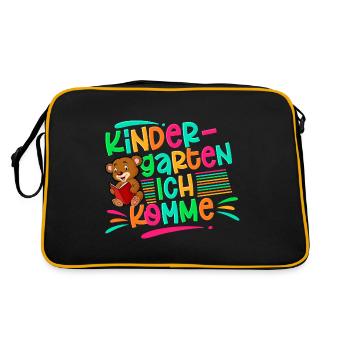 Kindergarten Ich Komme - Retro Tasche - Schwarz/Gold - Hinten