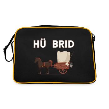 Pferdekutsche Hü Brid Hybrid Auto Pferd - Retro Tasche - Schwarz/Gold - Hinten