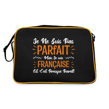 cadeau pour une française, Je suis française. - Sac Retro - noir/or - Dos
