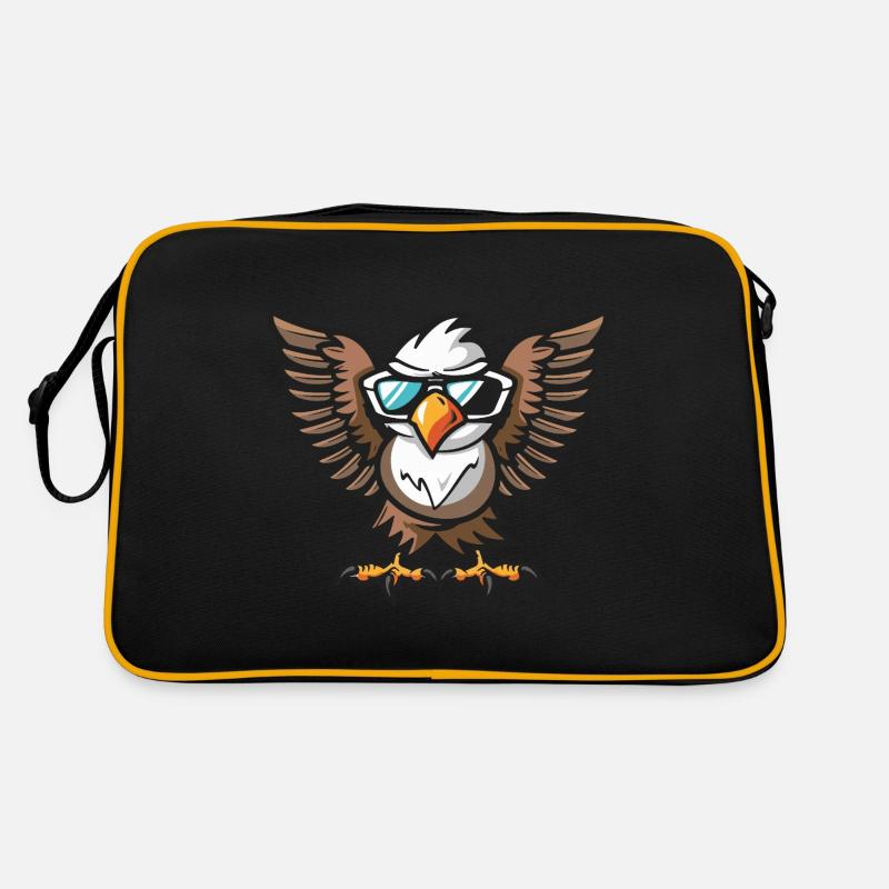 Adler Cool Tier - Retro Tasche - Schwarz/Gold