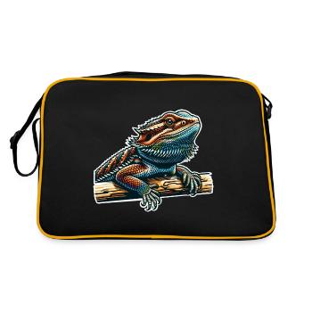 Bartagame Bartagamen Dragon barbu - Sac Retro - noir/or - Dos