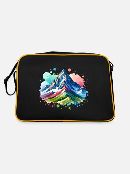 Berge - Retro Tasche - Schwarz/Gold
