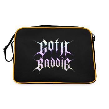 Goth Baddie! Goth Girl Gothic Aesthetic - Retro Tasche - Schwarz/Gold - Hinten