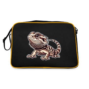 Bartagame Bartagamen Dragon barbu - Sac Retro - noir/or - Dos