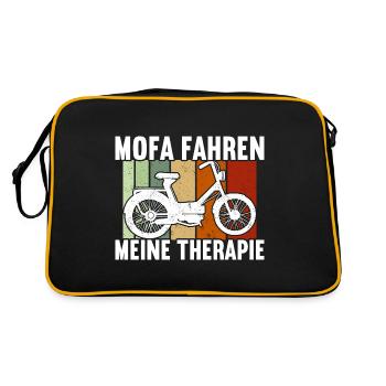 Mofa Moped Rollerfahrer Roller - Retro Tasche - Schwarz/Gold - Hinten