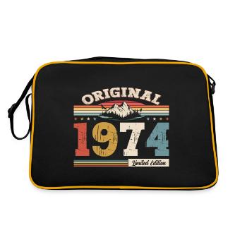 50th Birthday Year 1974 Vintage 1974 Original - Retro Bag - black/gold - Back