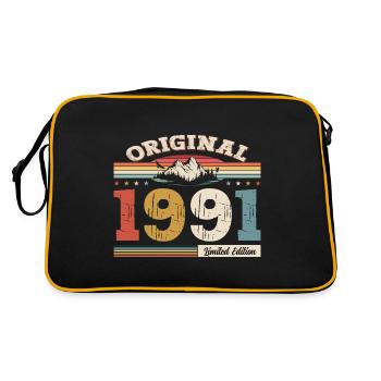 33e anniversaire Année de construction 1991 Année 1991 Original - Sac Retro - noir/or - Dos