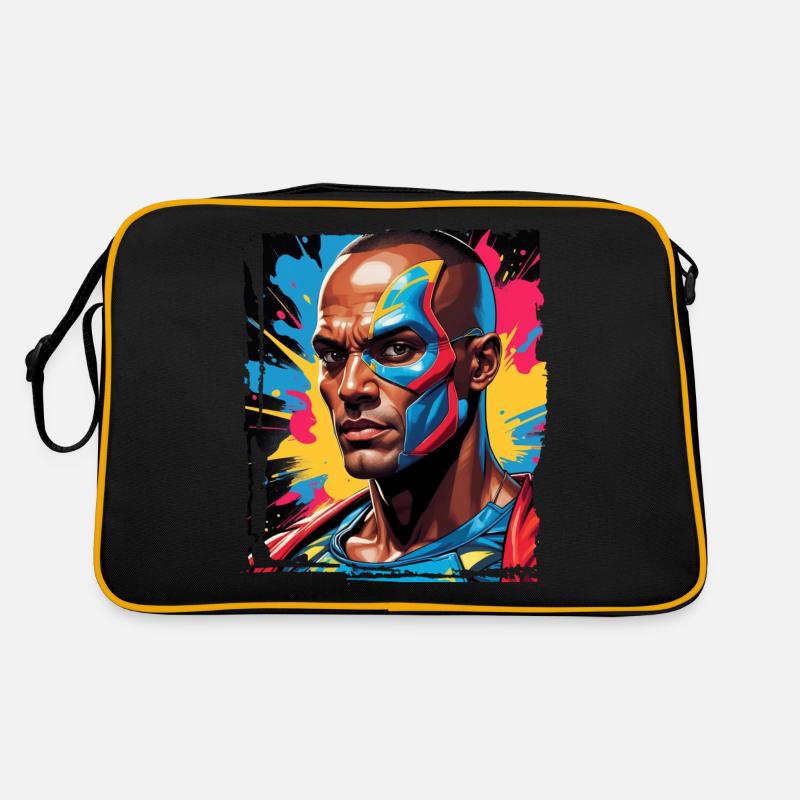 Porträt eines Sci-Fi-Superhelden Retro Tasche