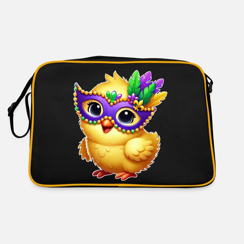 Mardi Gras poussin mignon poulet dessin animé Design Sac Retro