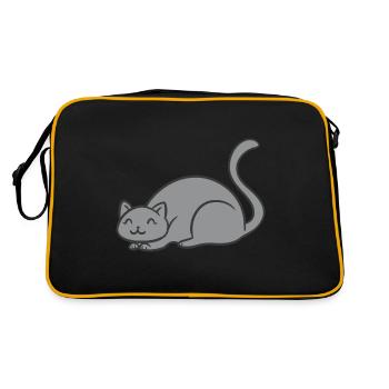 Chat endormi - Sac Retro - noir/or - Dos
