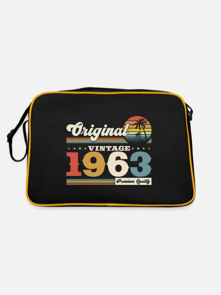 Original Mai 1963 Millésime 1963 Anniversaire 1963 - Sac Retro - noir/or - Dos