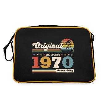 55ème anniversaire cadeau mari Vintage mars 1970 - Sac Retro - noir/or - Dos