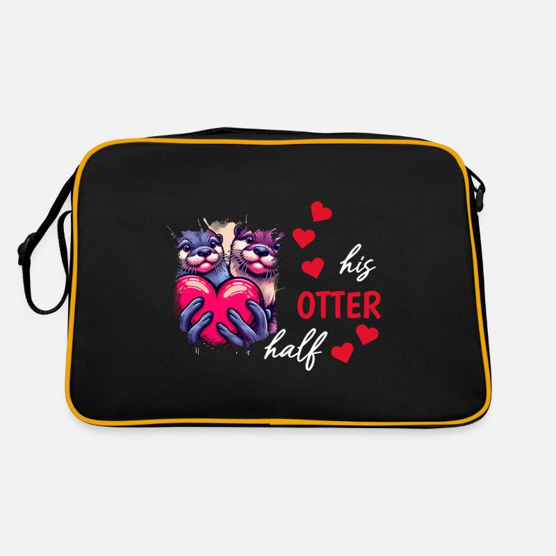 Otter half liebe geschenk Retro Tasche