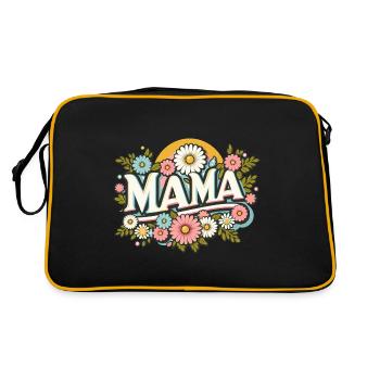Floral Mama - Retro Tasche - Schwarz/Gold - Hinten