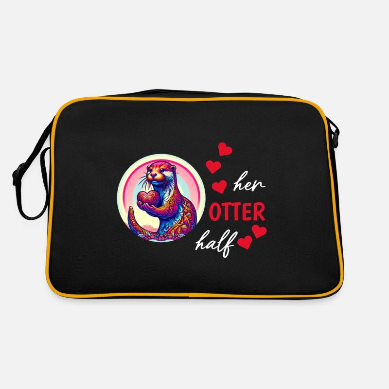 Otter half liebe geschenk Retro Tasche