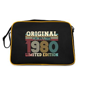 Original 1980 Jahrgang 1980 Geburtstag 1980 - Retro Tasche - Schwarz/Gold - Hinten