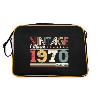 55ème anniversaire cadeau mari Vintage mars 1970 - Sac Retro - noir/or - Dos