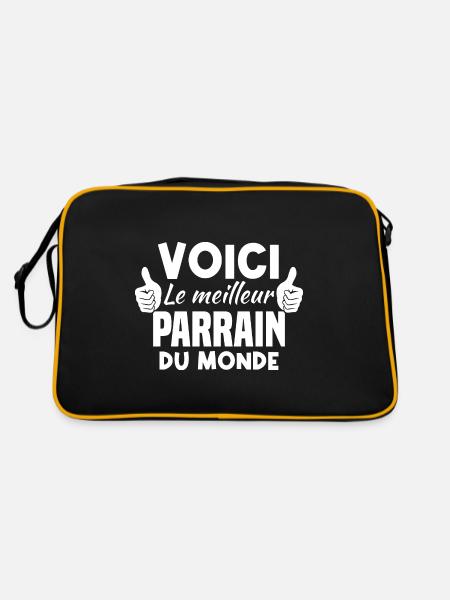 Voici le meilleur parrain du monde - Sac Retro - noir/or - Dos