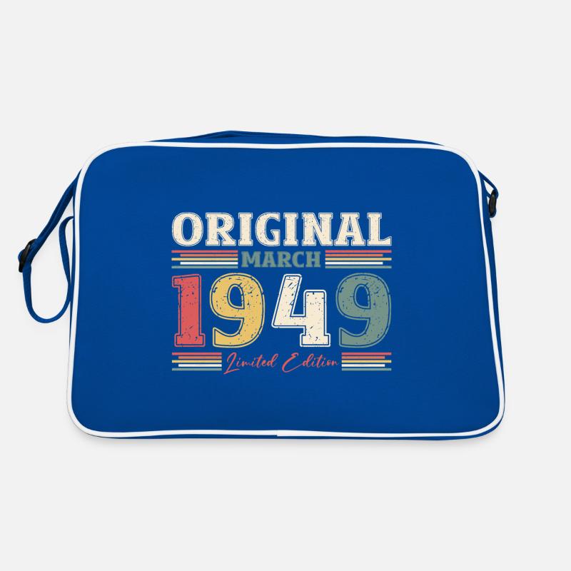 75th Birthday Gift Husband March 1949 Original Retro Bag