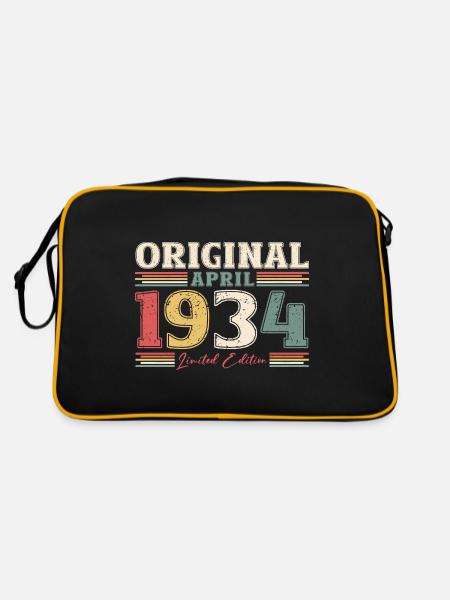90e anniversaire mari Original avril Vintage 1934 - Sac Retro - noir/or - Dos