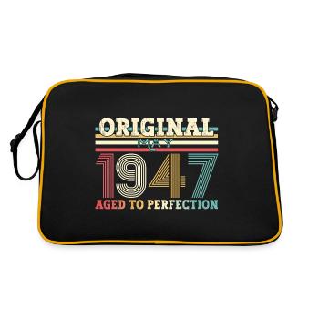 Original May 1947 Vintage 1947 Birthday 1947 - Retro Bag - black/gold - Back