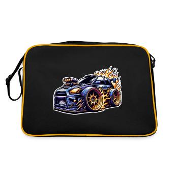 Sportwagen Tuning Auto - Retro Tasche - Schwarz/Gold - Hinten