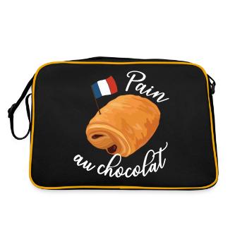 Pain Au Chocolat - Funny French Food - Retro Bag - black/gold - Back