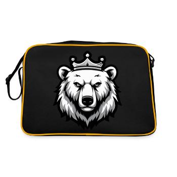 Ours polaire portrait animal couronne d'ours polaire - Sac Retro - noir/or - Dos