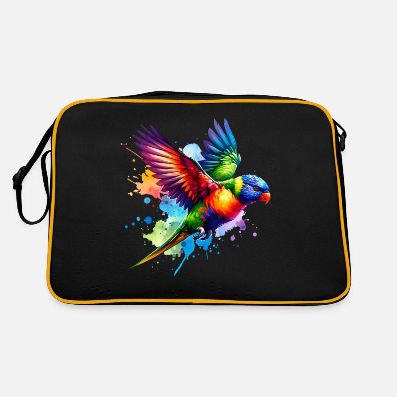 Regenbogenlori Geschenk Retro Tasche