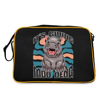 moo deng - Retro Tasche - Schwarz/Gold - Hinten