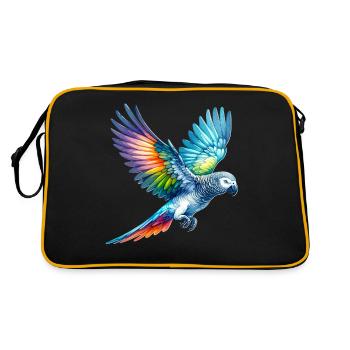 Cadeau perroquet gris d’Afrique - Sac Retro - noir/or - Dos