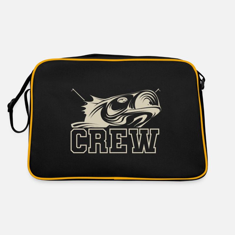 Angeln Angler Fischen Crew Retro Tasche