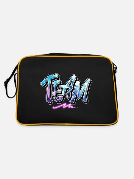Team - Retro Tasche - Schwarz/Gold