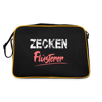 Zecken Flüsterer für den Tierarzt oder - Retro Tasche - Schwarz/Gold - Hinten